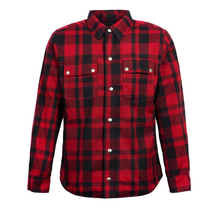 Spada Ember CE Armoured Motorcycle Shirt – Red/Black Motorcycle Protection. Everyday Style.