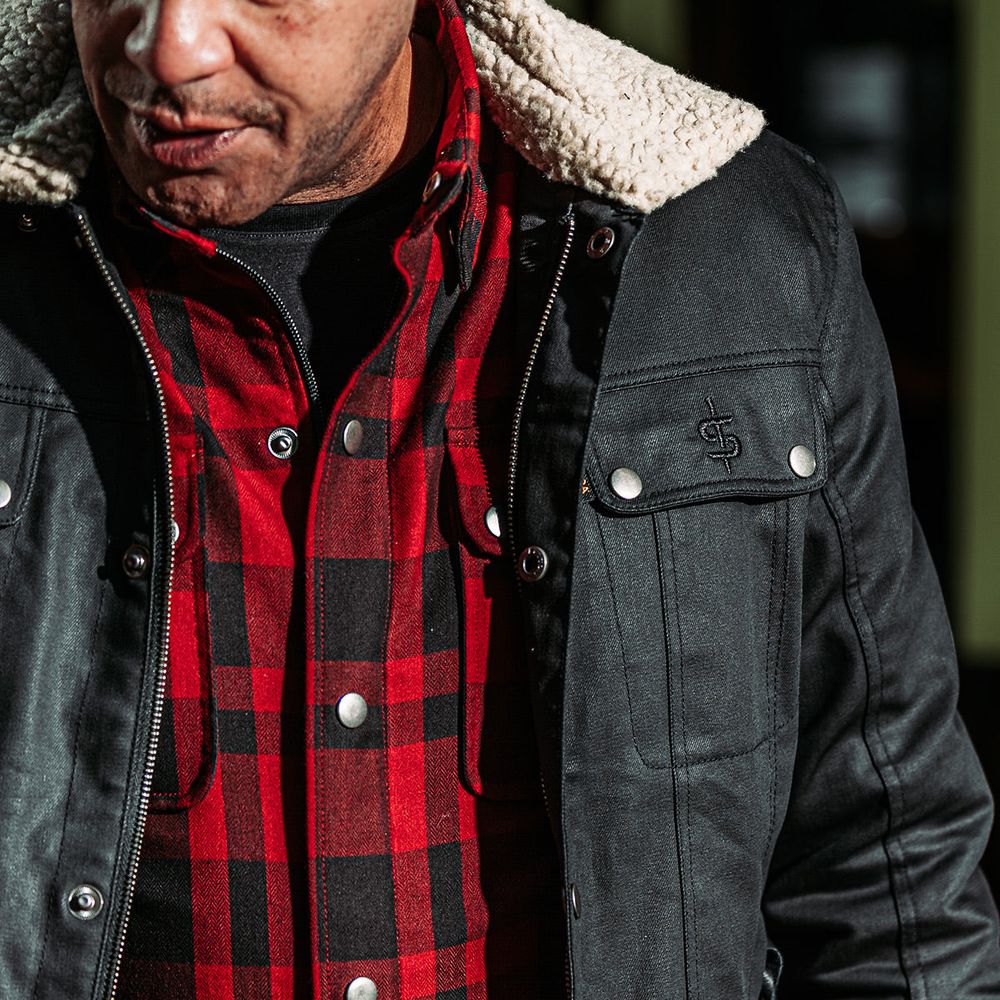 Spada Temper Trucker CE Motorcycle Jacket – Cordura Denim with Sherpa Lining