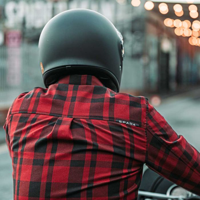 Spada Ember CE Armoured Motorcycle Shirt – Red/Black Motorcycle Protection. Everyday Style.