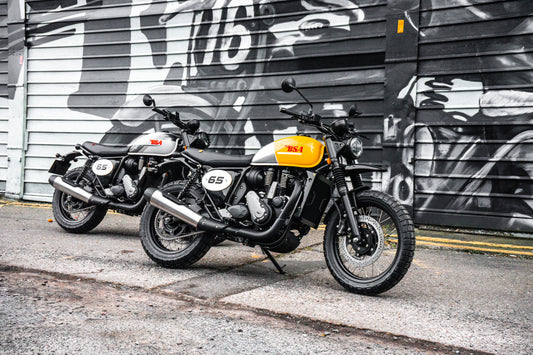 Pre-Order 2025 BSA B65 Scrambler in Yellow/Grey – Classic Style Meets Modern Adventure